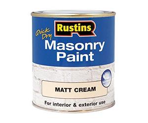 RUSTINS Masonry Paint, Cream, 500 ml (Pack of 1)