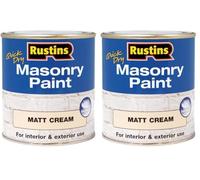 RUSTINS Masonry Paint, Cream, 500 ml (Pack of 2)