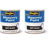 RUSTINS Masonry Paint Matt Black 250ml (Pack of 2)
