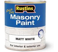 Rustins Masonry Quick Dry Paint for Interior & Exterior Use White 500ml