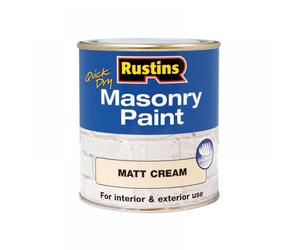 Rustins MASPC250 Quick Dry Masonry Paint Matt Cream 250Ml