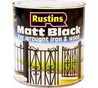 RUSTINS Matt Black Paint 1L- DIY-Friendly, High-Coverage, and Long-Lasting Fini