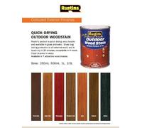 Rustins Quick Dry Outdoor Wood Stain 500ml Satin Walnut