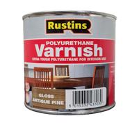 Rustins Polyurethane Gloss Varnish 500ml Antique Pine