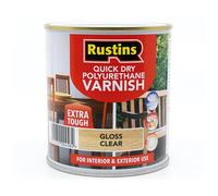 Rustins POGCW500 Quick Dry Polyurethane Varnish Gloss Clear 500Ml Pogcw500