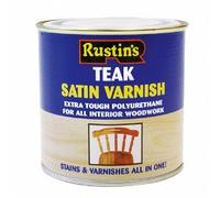 Rustins Polyurethane Satin Varnish 250ml Teak (409790)