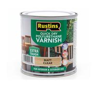 Rustins Qd Poly Varnish Matt Clear 1Ltr, Clear
