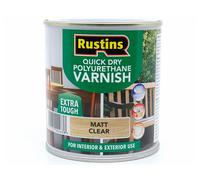 Rustins POMCW500 Quick Dry Polyurethane Varnish Matt Clear 500Ml Pomcw500