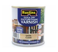 Rustins Quick Dry Poly Varnish - Water-Based Tough Clear Finish - Satin Clear 500ml