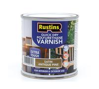 Rustins Poly Varnish Quick Dry – Water-Based, Tough Clear Finish – Satin A/Pine 250 ml