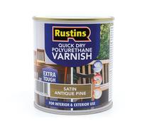 Rustins PSAPW500 Quick Dry Polyurethane Varnish Satin Antique Pine 500Ml Psapw500
