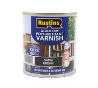 Rustins PSEBW500 Quick Dry Polyurethane Varnish Satin Ebony 500Ml Psebw500