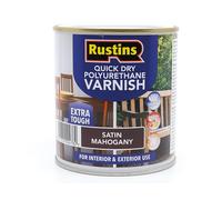 Rustins PSMAW500 Quick Dry Polyurethane Varnish Satin Mahogany 500Ml Psmaw500