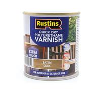 Rustins PSOAW500 Quick Dry Polyurethane Varnish Satin Oak 500Ml Psoaw500