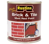Rustins BRITW1000 Quick Dry Brick & Tile Paint Matt Red 1 Litre
