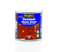 Rustins Quick Dry Outdoor Wood Satin Teak 250ml- Durable and Weather-Resistant Finish, Fast Drying, Vibrant Color for Decks, Fences, & Furniture, Available in Many Wood Shades