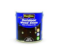 Rustins Quick Dry Outdoor Wood Stain Dark Oak 2.5L- Durable and Weather-Resistant Finish, Fast Drying, Vibrant Color for Decks, Fences, & Furniture, Available in Many Wood Shades