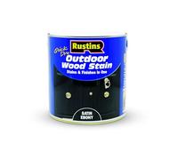 Rustins Quick Dry Outdoor Wood Stain Ebony 2.5ltr- Durable and Weather-Resistant Finish, Fast Drying, Vibrant Color for Decks, Fences, & Furniture, Available in Many Wood Shades