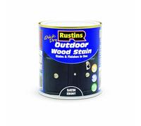 Rustins Quick Dry Outdoor Wood Stain Ebony 500ml- Durable and Weather-Resistant Finish, Fast Drying, Vibrant Color for Decks, Fences, & Furniture, Available in Many Wood Shades