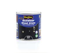 Rustins Quick Dry Outdoor Wood Stain Satin - Ebony 250Ml