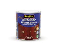 Rustins Quick Dry Outdoor Wood Stain Satin - Mahogany 1Ltr