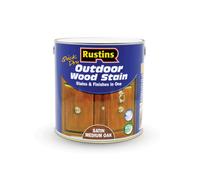 Rustins Quick Dry Outdoor Wood Stain Satin - Medium Oak 2.5Ltr