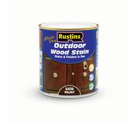 Rustins Quick Dry Outdoor Wood Stain Satin - Walnut 500Ml