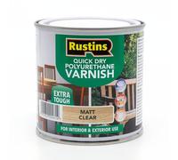 Rustins Quick Dry Polyurethane Varnish, 250ml, Matt Clear Finish