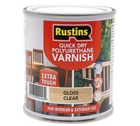 Rustins Quick Dry Polyurethane Varnish Extra Tough Gloss Clear 1L