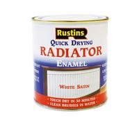 Rustins Quick Dry Radiator Enamel Paint Satin White 250ml