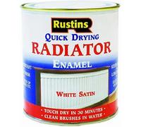 Rustins - Quick Dry Radiator Enamel Paint Satin - WHITE - 500ML