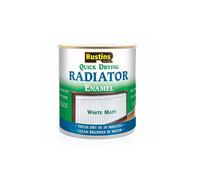 RUSTINS Quick Drying Radiator Paint White Matt 250ml - - Long-Lasting Heat-Resistant Finish for Radiators and Metal Surfaces, Easy Application