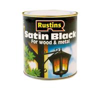 Rustins Quick Dry Satin Black Paint 2.5 Litre For Indoor and Outdoor Use
