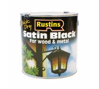 Rustins SATB2500 Satin Black Paint Quick Drying 2.5 Litre