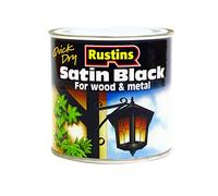 Rustins Quick Dry Satin Black Paint 250ml - Effortless Application for a Smooth, Professional Finish - Perfect for DIYers Seeking Fast Results, Elegance, and Durability on Interior & Exterior Surfaces