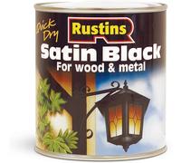 Rustins Quick Dry Satin Black Paint for Wood & Metal 250ml/500ml/1L/2.5L