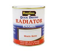 Rustins Quick Dry Satin White Radiator Enamel Paint - 500Ml For Appliances