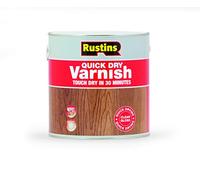 Rustins Quick Dry Varnish Clear Gloss 2.5l -Fast-Drying Water-Based Wood Varnish; Durable Non-Yellowing Finish in Gloss, Satin or Matt for Indoor Use