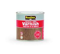 Rustins Quick Dry Varnish Clear Gloss 250ml-Fast-Drying Water-Based Wood Varnish; Durable Non-Yellowing Finish in Gloss, Satin or Matt for Indoor Use