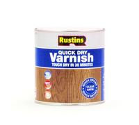 Rustins Quick Dry Varnish Clear Satin 1l-Fast-Drying Water-Based Wood Varnish; Durable Non-Yellowing Finish in Gloss, Satin or Matt for Indoor Use