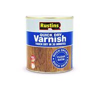 Rustins Quick Dry Varnish Clear Satin 500ml -Fast-Drying Water-Based Wood Varnish; Durable Non-Yellowing Finish in Gloss, Satin or Matt for Indoor Use