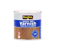 RUSTINS Quick Dry Varnish, Satin Clear, 250 ml -Fast-Drying Water-Based Wood Varnish; Durable Non-Yellowing Finish in Gloss, Satin or Matt for Indoor Use