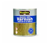 RUSTINS Quick Dry Varnish, Satin Clear, 250 ml -Fast-Drying Water-Based Wood Varnish; Durable Non-Yellowing Finish in Gloss, Satin or Matt for Indoor Use
