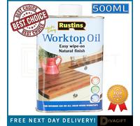 RUSTINS QUICK DRY WORKTOP OIL NATURAL FINISH EASY WIPE ON FOOD SAFE 500ML NEW