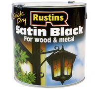 Rustins SATB2500 Satin Black Paint Quick Drying 2.5 Litre
