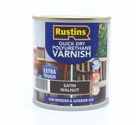 Rustins Quick Drying Polyurethane Varnish Satin Walnut 500Ml