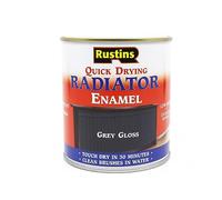 Rustins Quick Drying Radiator Enamel Gloss - Durable, Long-Lasting Finish - Grey 250ml