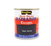 Rustins Quick Drying Radiator Enamel Gloss - Grey 500Ml