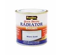 RUSTINS Quick Drying Radiator Enamel Gloss - White 500ml - Durable, Long-Lasting Finish for Radiators That Stands the Test of Time