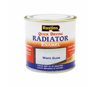 RUSTINS Quick Drying Radiator Enamel Gloss - White 500ml - Durable, Long-Lasting Finish for Radiators That Stands the Test of Time